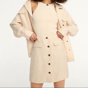 Jcrew Button-Front Linen-Cupro Skirt in Weathered Sand